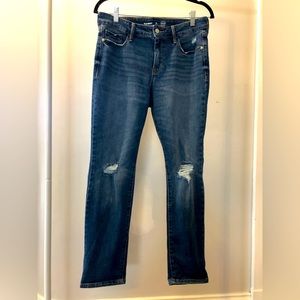 Old Navy Power Slim Straight, High rise, distressed Jeans, size 10.